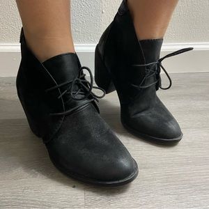 Blowfish Black Faux Suede Heel Booties